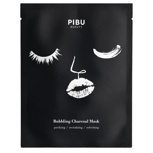 PIBU Beauty - Bubbling Charcoal Mask - Attīroša Auduma Sejas Maska - 27ml