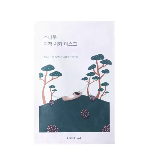 Round Lab - Pine Calming Cica Sheet Mask - Mitrinoši-Nomierinoša Auduma Maska - 27ml