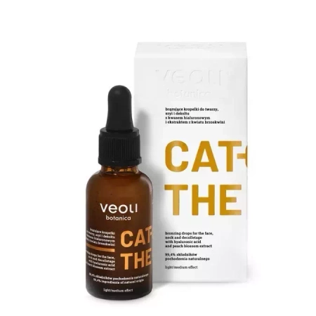Veoli Botanica - Catch The Sun - Bronzing Drops for the Face, Neck and Decolletage - Bronzējoši Pilieni Sejai, Kaklam un Dekoltē ar Hialuronskābi un Persiku Ziedu Ekstraktu - 30ml