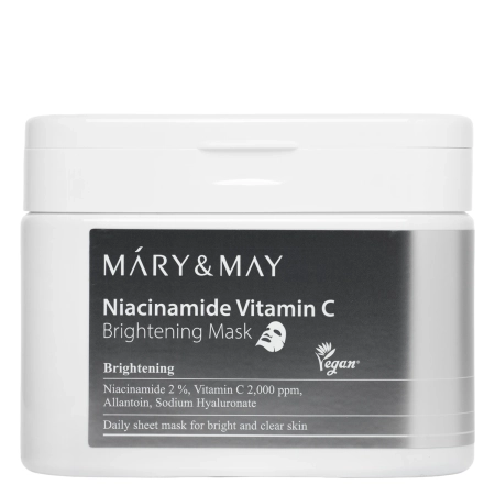Mary&May - Niacinamide Vitamin C Brightening Mask - Izgaismojošu Sejas Masku Komplekts - 30 gab.