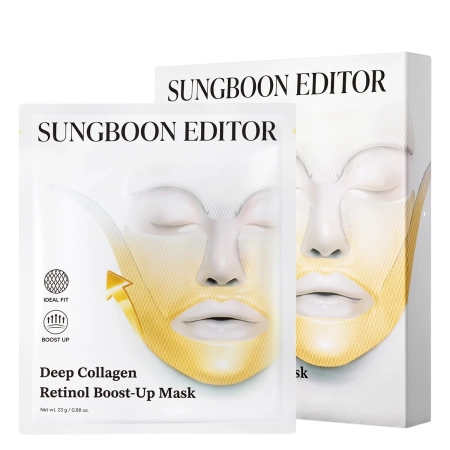 Sungboon Editor - Deep Collagen Retinol Boost Up Mask Set - Nostiprinošu Auduma Masku Komplekts ar Kolagēnu un Retinolu - 4gab/25g
