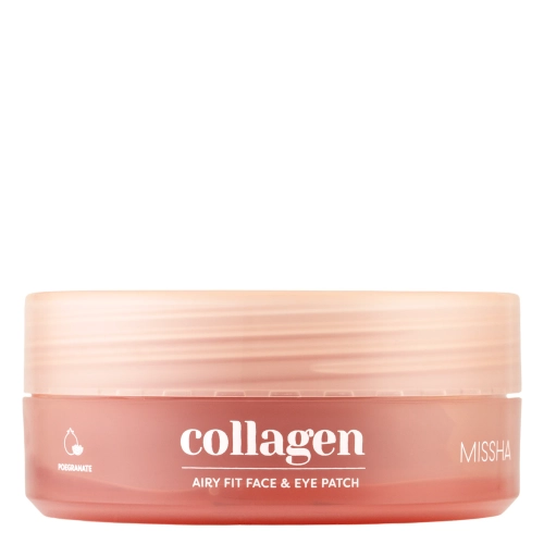Missha - Airy Fit Collagen Lifting Face & Eye Patch - Nostiprinoši Hidrogēla Patči ar Kolagēnu - 60gab