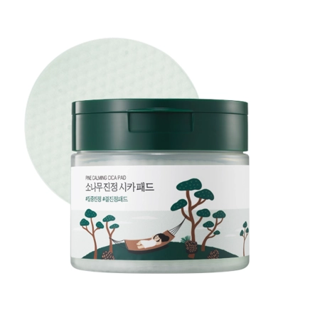 Round Lab - Pine Calming Cica Pad - Išlyginamieji ir raminamieji veido įklotai - 50vnt.