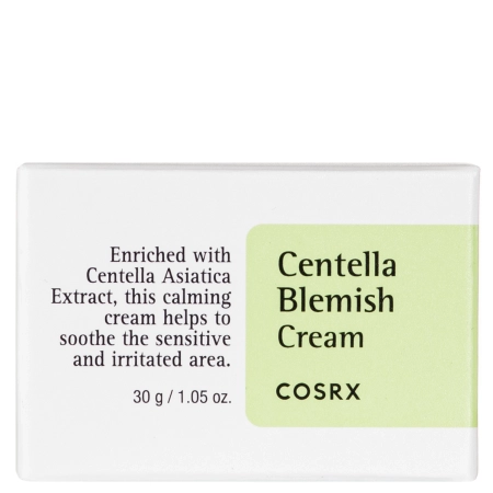 COSRX - Centella Blemish Cream - Nomierinošs krēms problemātiskai ādai - 30ml