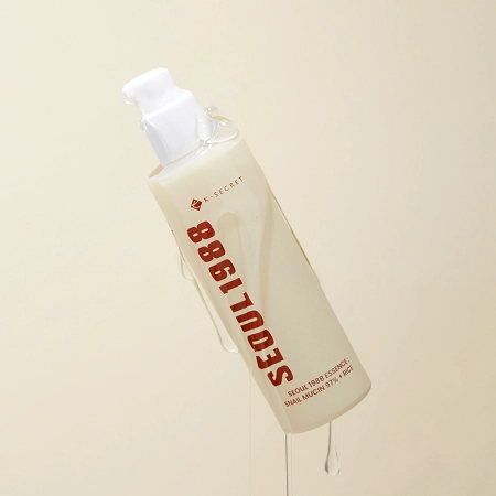 K-SECRET - SEOUL 1988 Essence : Snail Mucin 97% + Rice - Nomierinoša Esence ar Gliemežu Gļotu Filtru un Rīsiem - 100ml