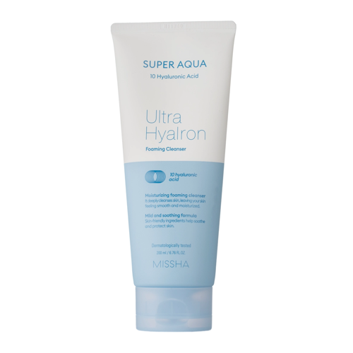 Missha - Super Aqua Ultra Hyalron Cleansing Foam - Mitrinošas Attīrošas Putas - 200ml