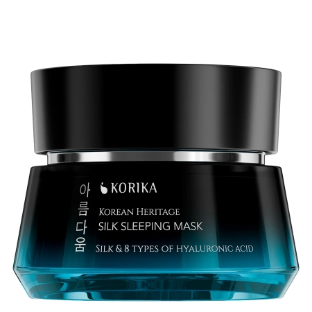 KORIKA - Korean Heritage Silk & 8 Types of Hyaluronic Acid Silk Sleeping Mask - Mitrinoša Nakts Sejas Maska - 50ml