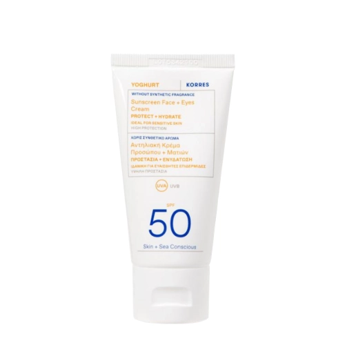 Korres - Yoghurt Sunscreen Face & Eyes Cream SPF 50 - Gelveida Sejas Aizsargkrēms - 50ml