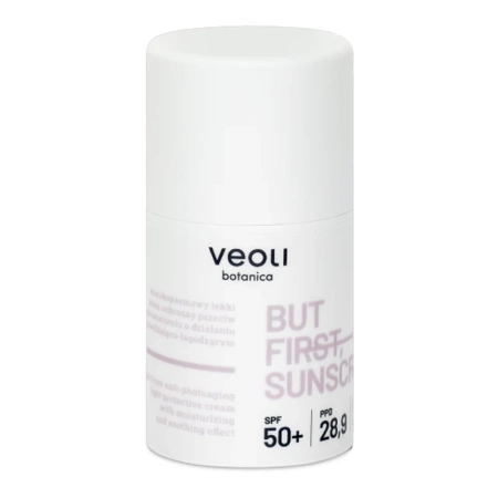 Veoli Botanica - But First, Sunscreen - Plaša Spektra, Viegls, Pretnovecošanās Saules Aizsargkrēms ar Mitrinošu un Nomierinošu Iedarbību - 50ml