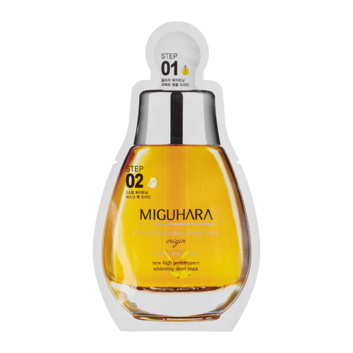 Miguhara - 2Step Whitening Mask Pack Origin - Izgaismojoša Auduma Maska - 1,7ml + 25ml