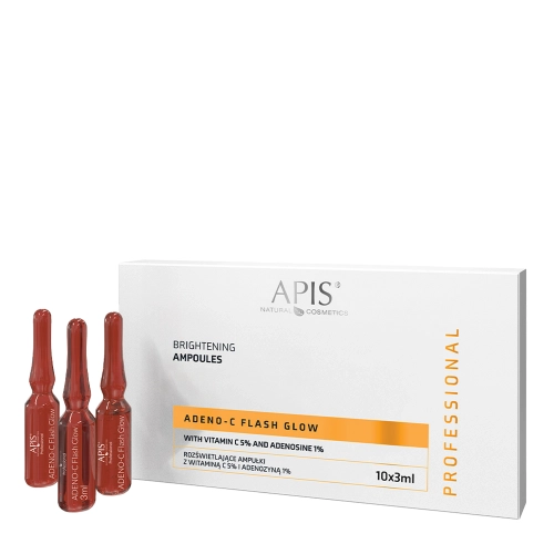 Apis - Adeno C Flash Glow - Izgaismojošas Ampulas ar 5% C Vitamīnu un 1% Adenozīnu - 10x3ml