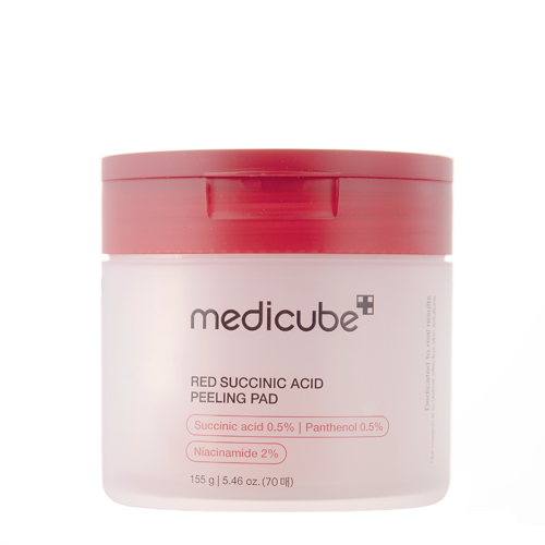 Medicube - Red Succinic Acid Peeling Pad - Kosmētikas Spilventiņi Sejai - 70gab./155g