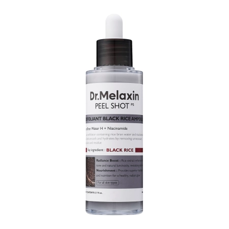 Dr.Melaxin - Peel Shot Exfoliating Black Rice Ampoule - Noloboša Ampula ar Rīsu Kliju Ūdeni - 80ml