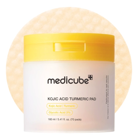 Medicube – Kojic Acid Turmeric Pad – Plāksnītes ar Kojīnskābi – 160 ml/70 gab.
