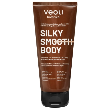 Veoli Botanica - Silky Smooth Body - Izlīdzinoša un Mitrinoša Ķermeņa Maska-Pīlings 2in1 - 180ml