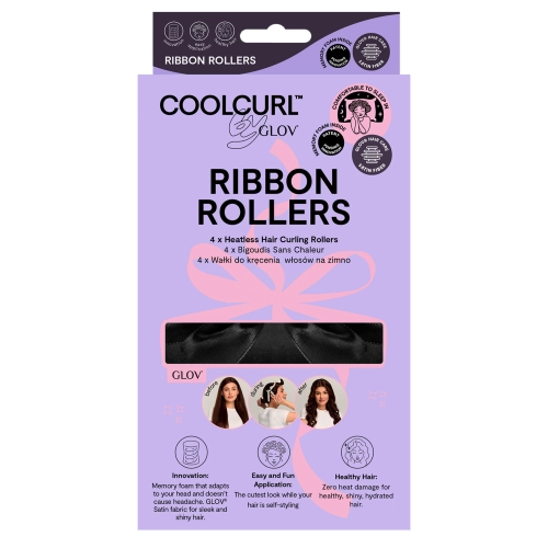 Glov - CoolCurl™ Ribbon Rollers - Ruļļi Matu Ieveidošanai Bez Karstuma - Black - 4gab
