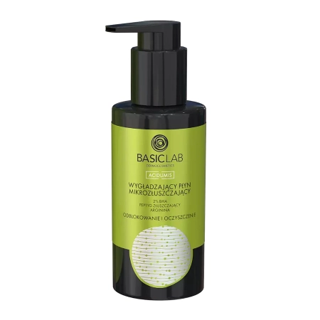 BasicLab - Atbloķēšana un Attīrīšana - Izlīdzinošs Mikronolobošs Līdzeklis ar 2% BHA un Nolobošu Tripeptīdu - 100ml