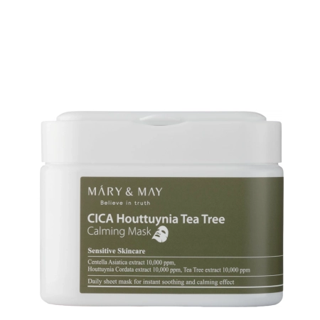 Mary&May - Cica Houttuynia Tea Tree Calming Mask - Nomierinošu Sejas Masku Komplekts - 30 gab.