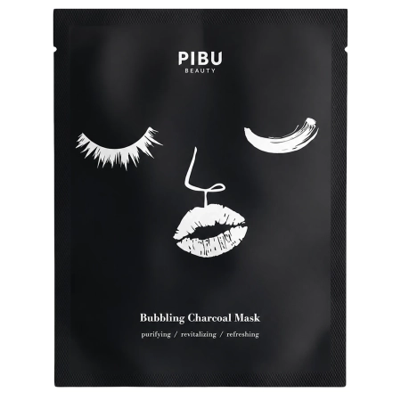 PIBU Beauty - Bubbling Charcoal Mask - Attīroša Auduma Sejas Maska - 27ml
