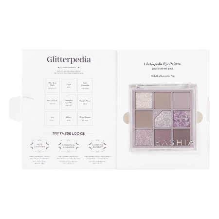 Unleashia - Glitterpedia Eye Palette - Vegāniska Acu Ēnu Palete - 4 All Of Lavender Fog - 6,6g