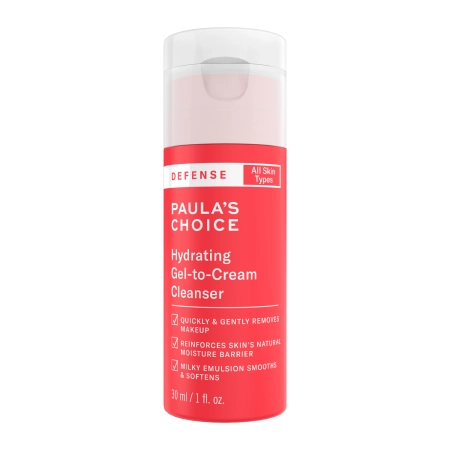 Paula's Choice - Defense - Hydrating Gel-To-Cream Cleanser - Krēmveida Želeja Sejas Mazgāšanai - 30ml