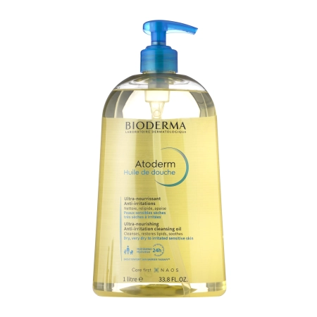 Bioderma - Atoderm Huile - Mitrinoša Sejas un Ķermeņa Attīroša Eļļa Sausai un Atopiskai Ādai - 1l