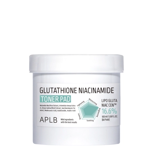 APLB - Glutathione Niacinamide Toner Pad - Izgaismojošie Sejas Spilventiņi - 60gab/100ml