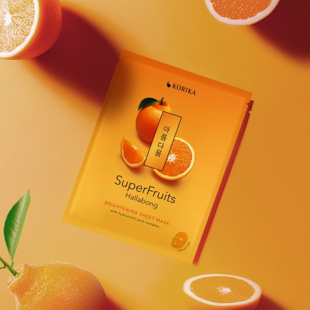 KORIKA - Superfruits Brightening Sheet Mask Hallabong - Izgaismojoša Auduma Sejas Maska - 1gab/25g