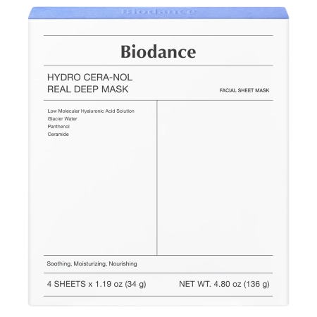 Biodance - Hydro Cera-nol Real Deep Mask Set - Mitrinošu Kolagēna Auduma Masku Komplekts - 4gab./34g