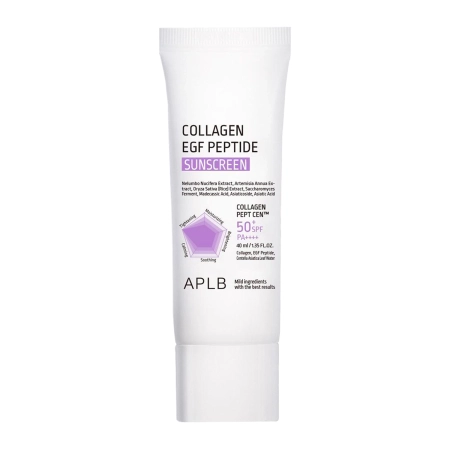 APLB - Collagen EGF Peptide Sunscreen SPF50+ PA++++ - Mitrinošs Sejas Krēms ar Saules Aizsargfiltru - 40ml