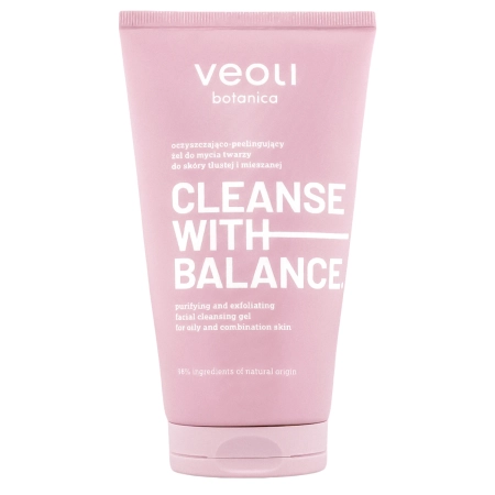 Veoli Botanica - CLEANSE WITH BALANCE - Attīroša un Noloboša Sejas Mazgāšanas Želeja Taukainai un Jauktai Ādai - 150ml