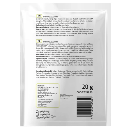 Apis - Hydro Evolution - Mitrinoša Aļģu Maska ar Bumbieri un Rabarberu AQUAXTREM™ - 20g