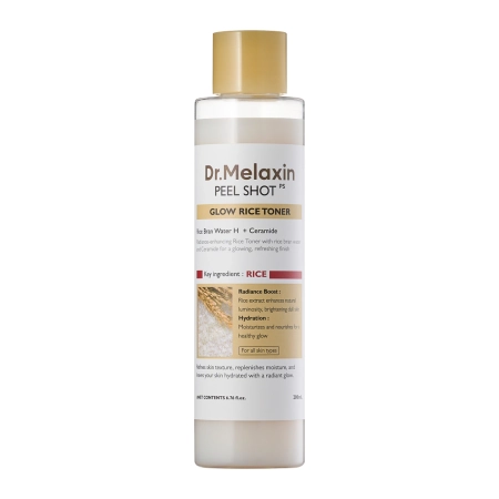 Dr.Melaxin - Peel Shot Glow White Rice Toner - Izgaismojošs Toniks ar Rīsu Kliju Ūdeni - 200ml