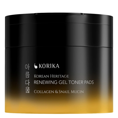 KORIKA - Korean Heritage Collagen & Snail Mucin Renewing Gel Toner Pads - Želējveida Spilventiņi ar Kolagēnu un Gliemežu Mucīnu - 70gab