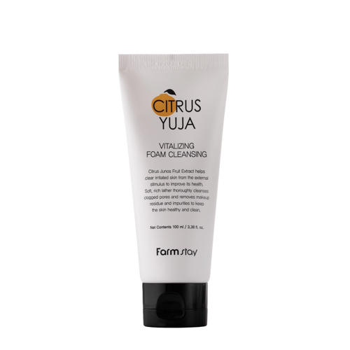 Farmstay - Citrus Yuja Vitalizing Foam Cleansing - Attīrošas Putas Sejai ar Yuzu Augļu Ekstraktu - 100ml