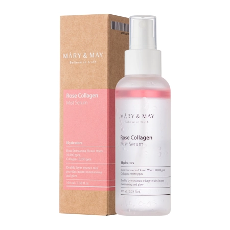 Mary&May - Rose Collagen Mist Serum - Divfāžu serums miglas veidā - 100ml