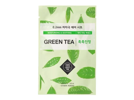 Etude House - 0.2mm Therapy Air Mask - Green Tea - Attīroša un Izlīdzinoša Auduma Maska ar Zaļās Tējas Ekstraktu - 20ml