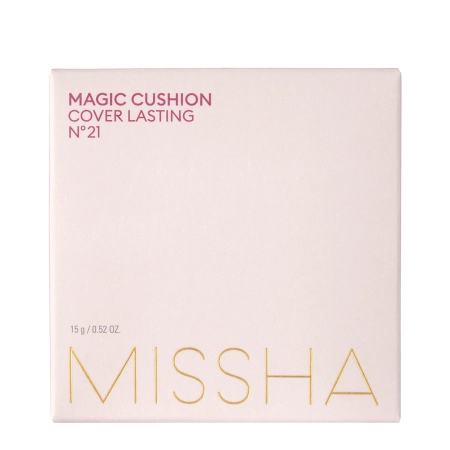 Missha - Magic Cushion Cover Lasting SPF50+/PA+++ - Tonālais Līdzeklis Cushion ar SPF - #21 Neutral Light Beige - 15g