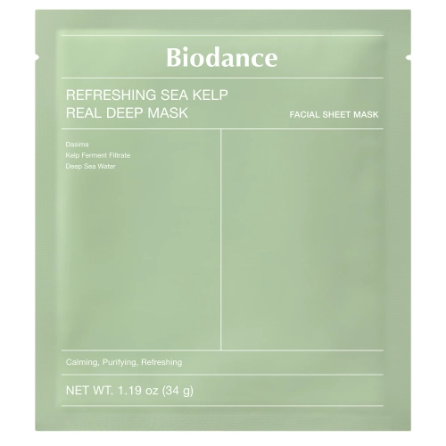 Biodance - Refreshing Sea Kelp Real Deep Mask - Nomierinoši-Mitrinoša Sejas Maska - 1 gab./34g