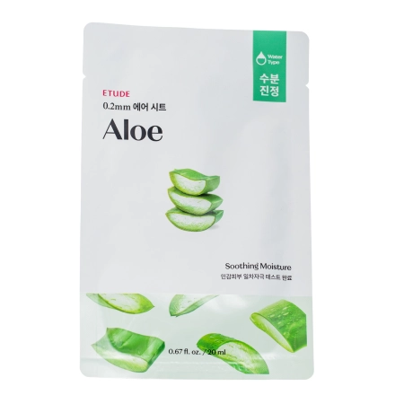 Etude House - 0.2mm Therapy Air Mask - Aloe - Auduma Maska ar Alvejas Ekstraktu - 20ml