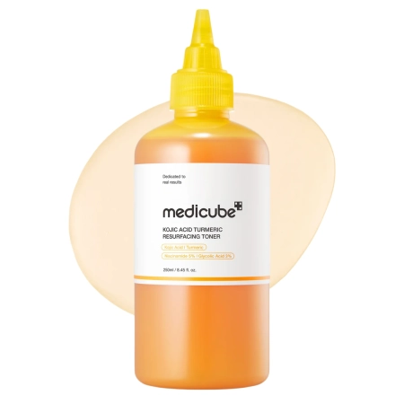 Medicube – Kojic Acid Turmeric Resurfacing Toner – Izgaismojošs Sejas Toniks – 250 ml