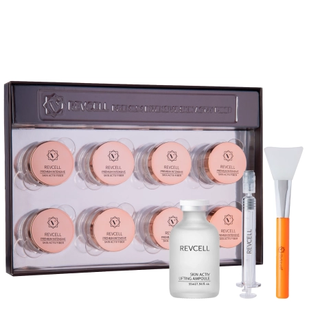 REVCELL - Premium Intensive Skin Activ Fiber Set - Nostiprinošs un Mitrinošs Komplekts Sejai - Diegi + Ampula - 8gab + 55ml