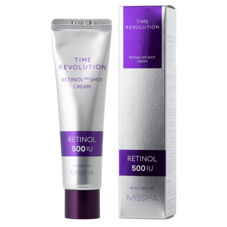 Missha - Time Revolution Retinol 500 Shot Cream - Nostiprinošs Krēms Sejai ar Retinolu - 60ml