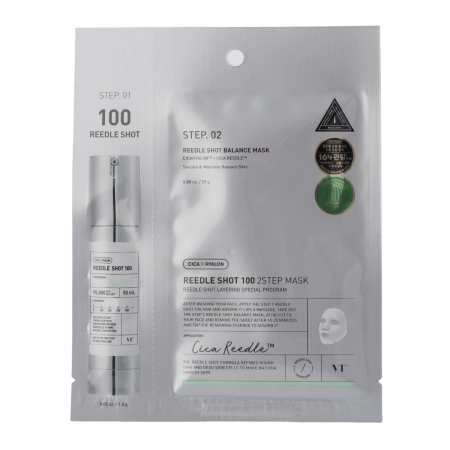 VT Cosmetics - Reedle Shot 100 2Step Mask - Nostiprinoša Auduma Maska Sejai - 1.5g+25g
