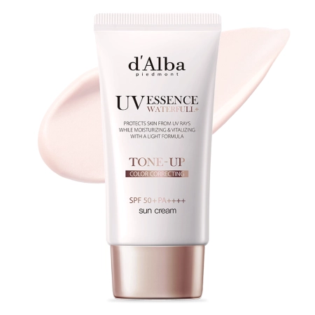 d'Alba - Waterfull Tone-Up Sun Cream SPF50+ PA++++ - Pink - Tonējošs Sejas Saules Aizsargkrēms - 50ml