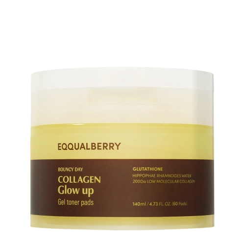 EQQUALBERRY - Collagen Glow Up Gel Toner Pad - Izgaismojošie Sejas Spilventiņi - 60gab/140ml