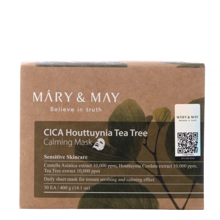 Mary&May - Cica Houttuynia Tea Tree Calming Mask - Nomierinošo Sejas Maska Komplekts - 30 gab