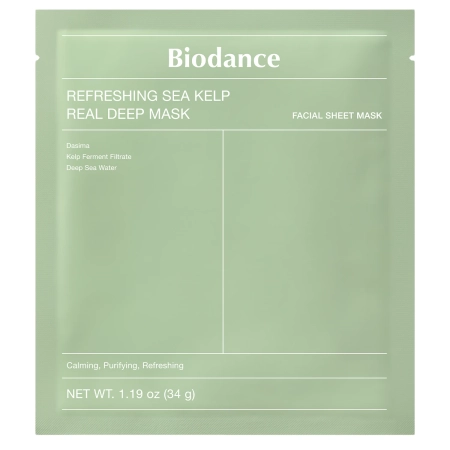 Biodance - Refreshing Sea Kelp Real Deep Mask - Nomierinoši-Mitrinoša Sejas Maska - 1 gab./34g