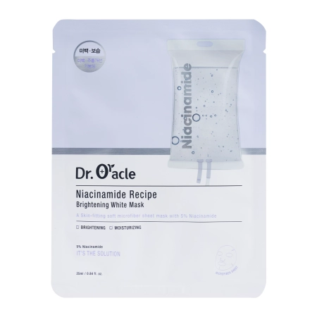 Dr Oracle - Niacinamide Recipe Brightening White Mask - Izgaismojoša Maska ar Niacinamīdu - 1gab/25ml