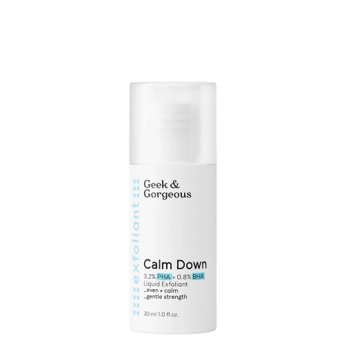 Geek & Gorgeous - Calm Down - Maigs Pīlings Jutīgai Ādai ar PHA un BHA Skābēm - 30ml